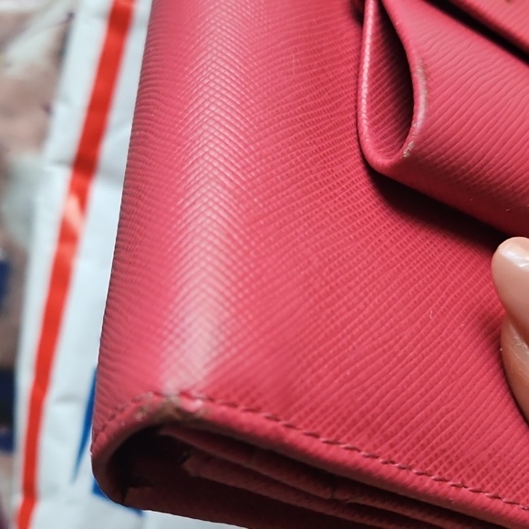 SET OF 2! Beautiful Prada Bow Wallets GUC Authentic in Pink and Orange - Picture 14 of 15